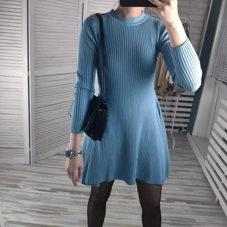 Women Slim Mini Chick Knit Dress