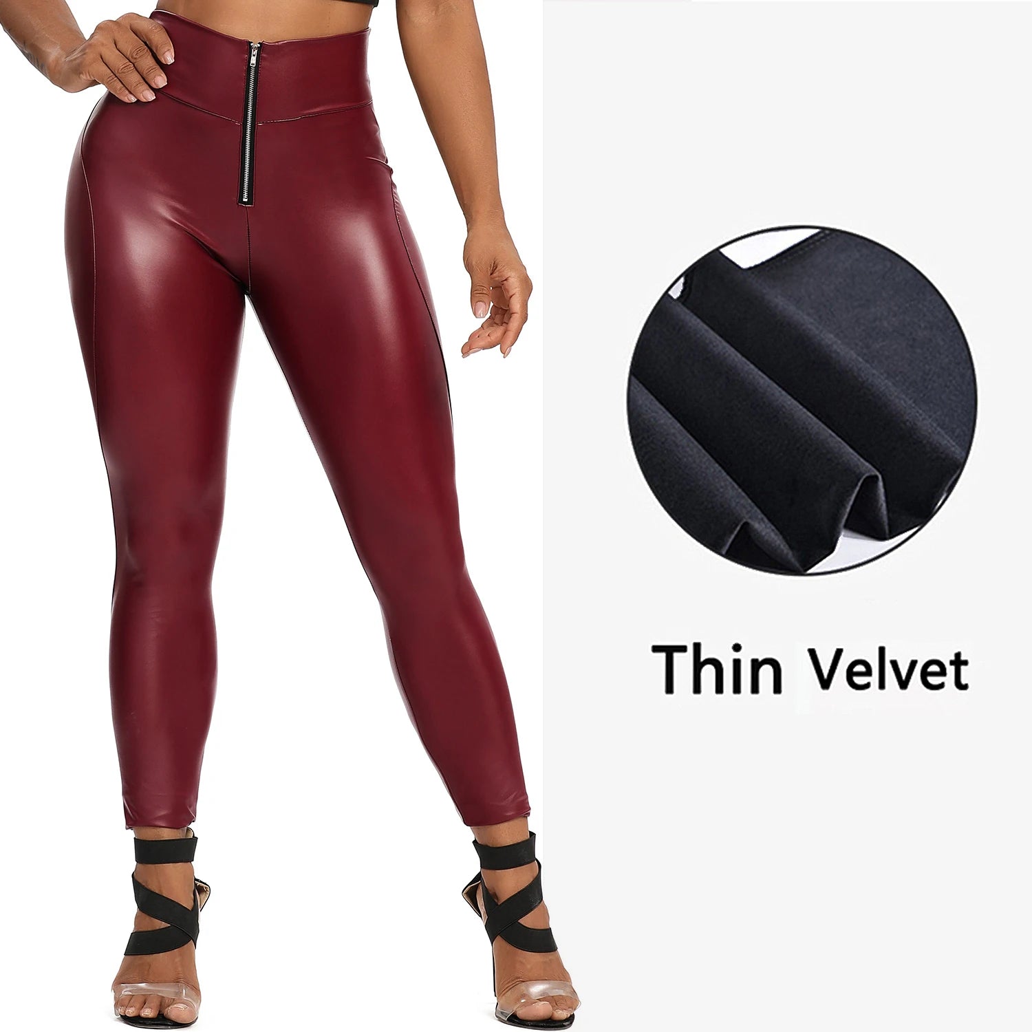 Women Stretch Slim Sport Leather Legging