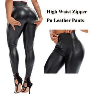 Women Stretch Slim Sport Leather Legging