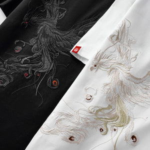 Unisex Phoenix Embroidery Chinese Style T-shirt