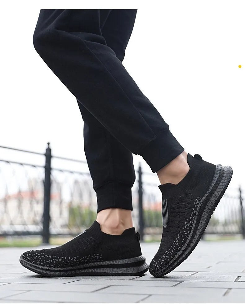 Men Slip On Walking Sneaker Sock Jogging Shoes