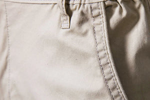 Men Casual Cotton Solid Elastic Waist Shorts