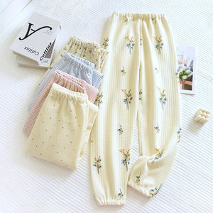 Women Floral Knitted Cotton Trousers