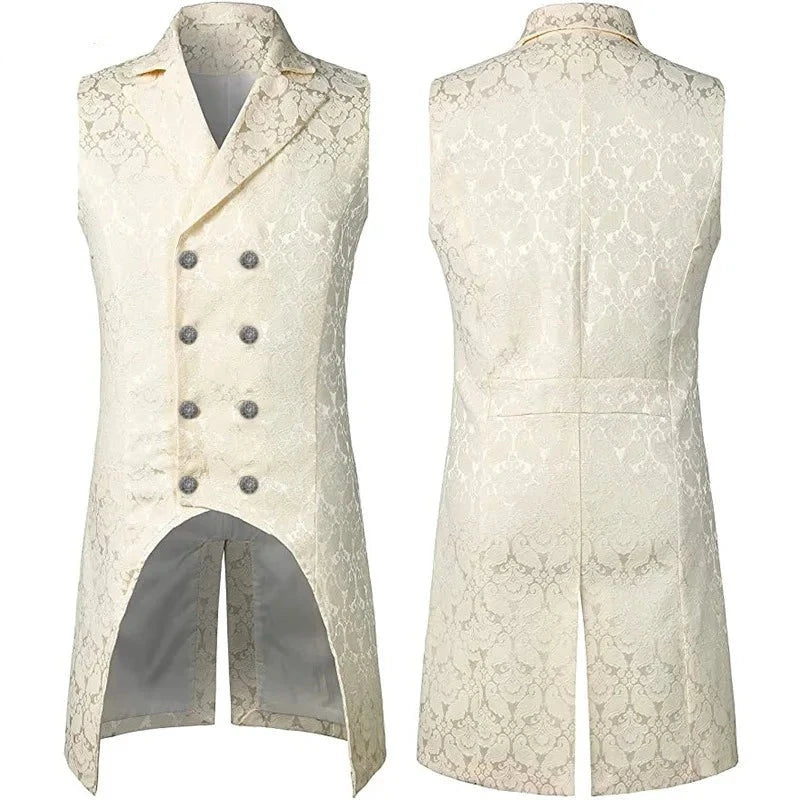 Men Gothic Medieval Waist Jacquard Jacket