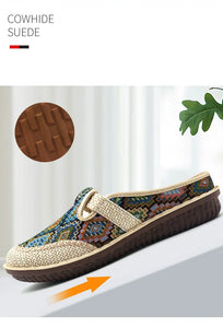 Women Embroidered Linen Outdoor Casual Slippers