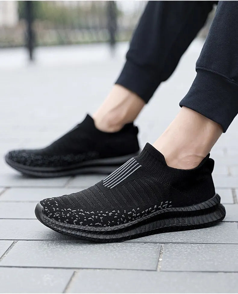 Men Slip On Walking Sneaker Sock Jogging Shoes