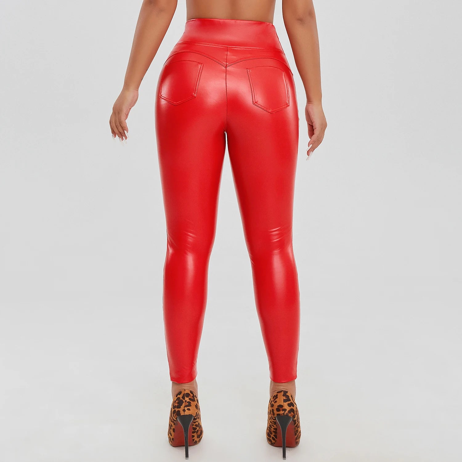 Women Stretch Slim Sport Leather Legging