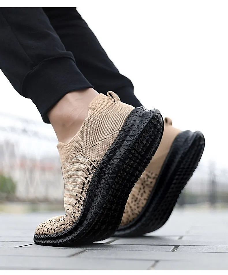 Men Slip On Walking Sneaker Sock Jogging Shoes