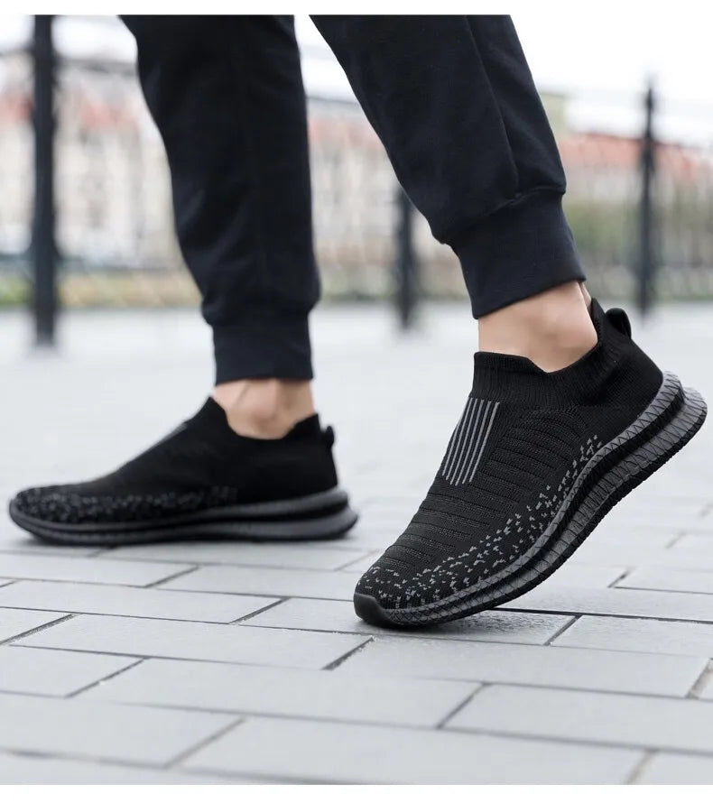 Men Slip On Walking Sneaker Sock Jogging Shoes