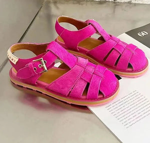 Women Genuine Leather Retro Sandals