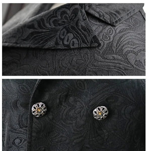 Men Gothic Medieval Waist Jacquard Jacket