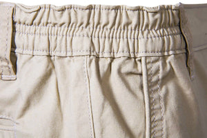 Men Casual Cotton Solid Elastic Waist Shorts