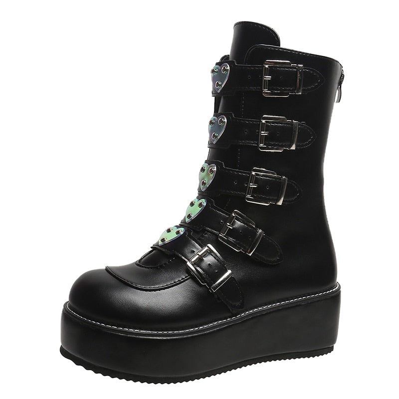 Heart hot sale buckle boots