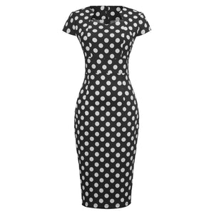 Women Floral Polka Dot Cotton Vintage Retro Dresses