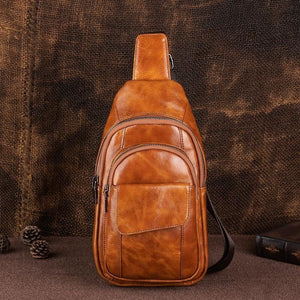 Men Vintage Genuine Leather Crossbody Shoulder Bags