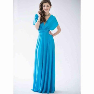 Women Multiway Wrap Convertible Maxi Long Dress