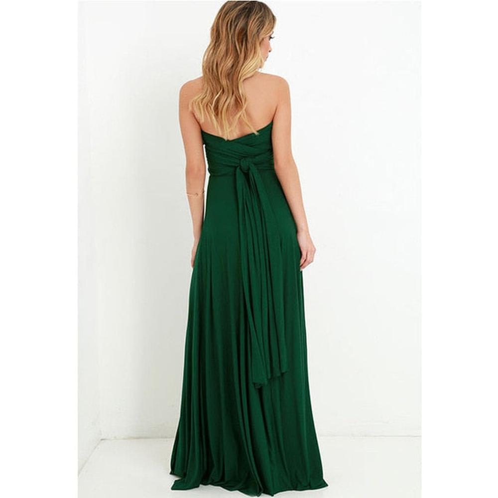 Women Multiway Wrap Convertible Maxi Long Dress