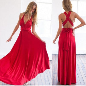 Women Multiway Wrap Convertible Maxi Long Dress